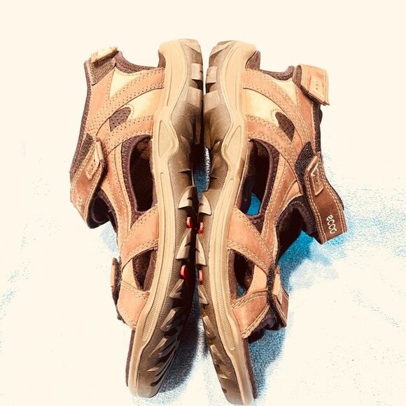 Ecco Yucatan Sandals Shoes Mens Size‎ 44 Brown Leather Hiking Outdoors Comfort - Picture 5 of 16